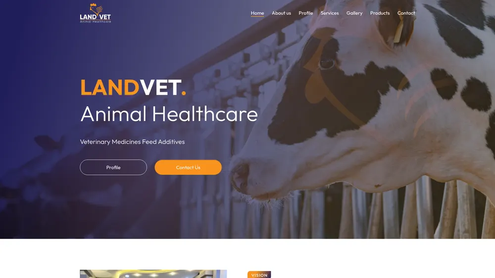Land Vet — Animal Healthcare website screenshot