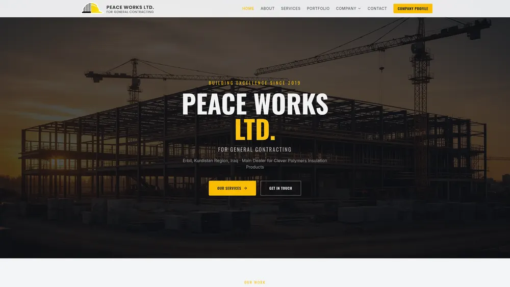 Peace Works Ltd. website screenshot